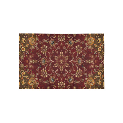 Copper Red Star Mandala Area Rug 5'x3'3''