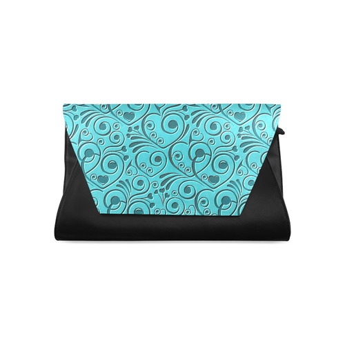 sweet hearts, turquoise Clutch Bag (Model 1630)