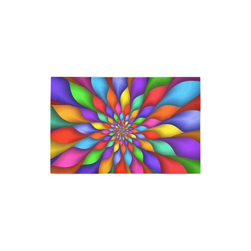 Psychedelic Rainbow Spiral Petals Fractal Area Rug 2'7"x 1'8‘’