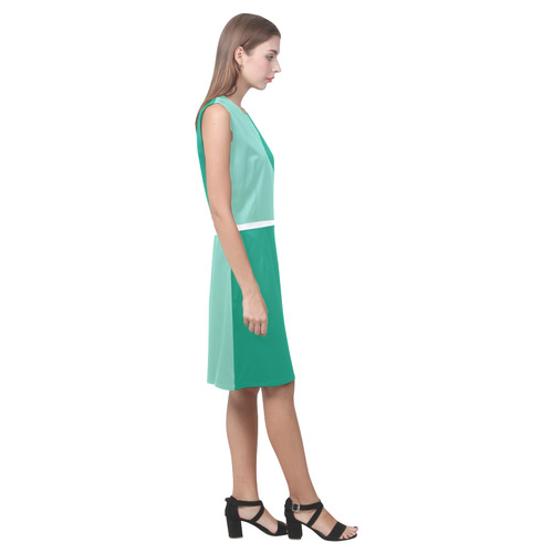 Lucite Green and Emerald Eos Women's Sleeveless Dress (Model D01)