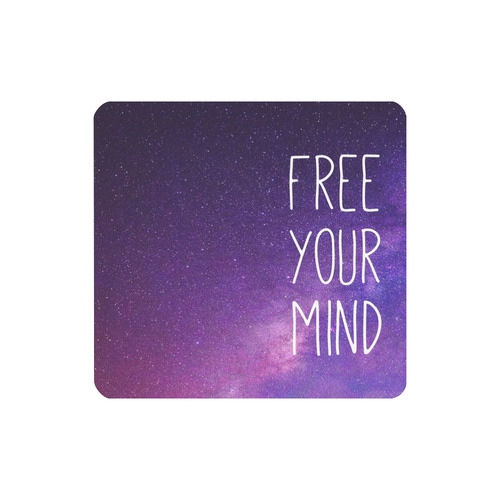 "Free Your Mind" Quote Purple Blue Night Sky Women's Clutch Wallet (Model 1637)