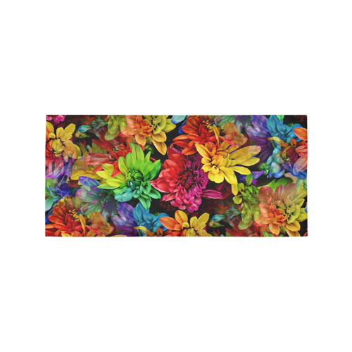 Photography Colorfully Asters Flowers Pattern Area Rug 7'x3'3''