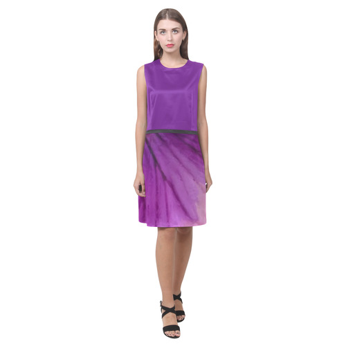Seance Pink and Purple Pansy Eos Women's Sleeveless Dress (Model D01)