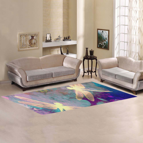 Dragonflies and Orchids Area Rug 9'6''x3'3''