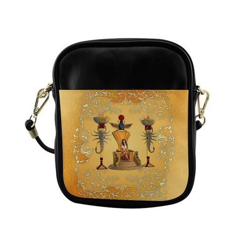 Beautidul egyptian women on a throne Sling Bag (Model 1627)