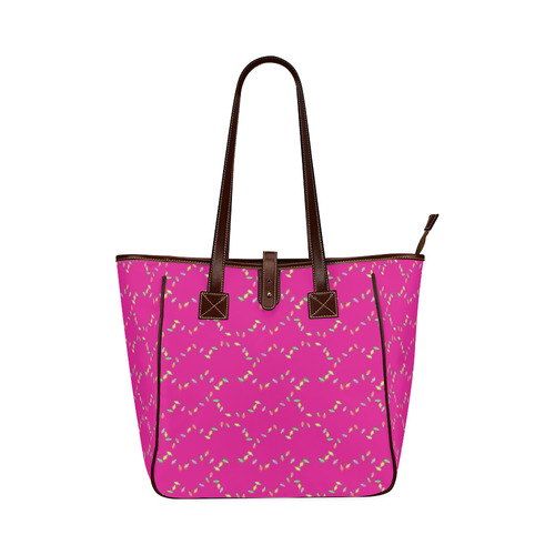 Festive Christmas Lights on Pink Classic Tote Bag (Model 1644)