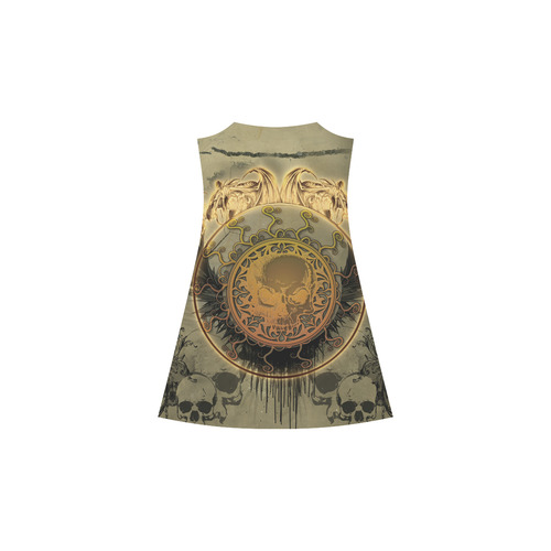 Awesome skulls on round button Alcestis Slip Dress (Model D05)