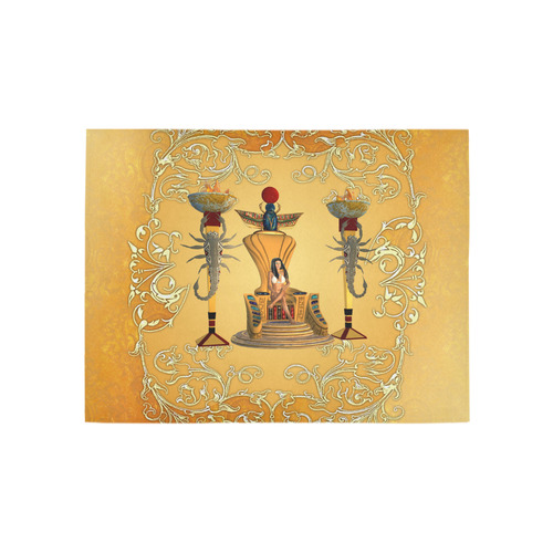 Beautidul egyptian women on a throne Area Rug 5'3''x4'