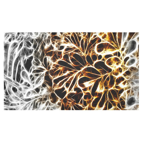 Foliage #10 Gold & Silver - Jera Nour Cotton Linen Tablecloth 60"x 104"