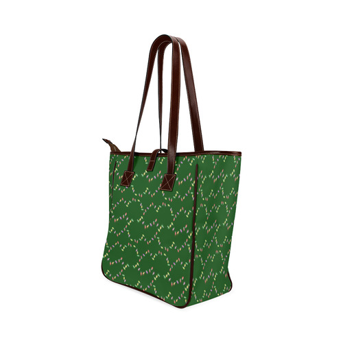 Festive Christmas Lights on Green Classic Tote Bag (Model 1644)