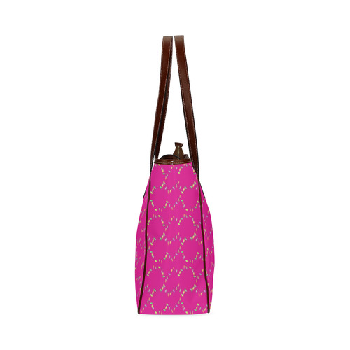 Festive Christmas Lights on Pink Classic Tote Bag (Model 1644)