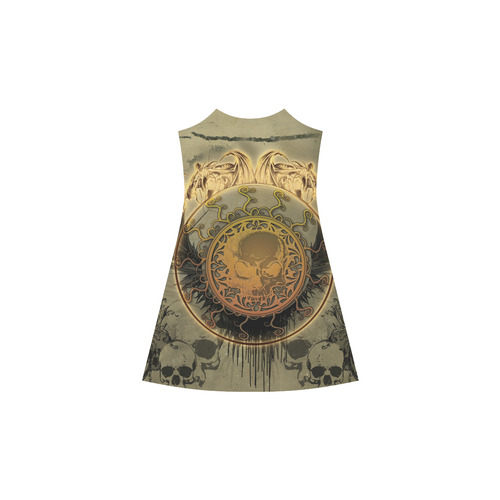 Awesome skulls on round button Alcestis Slip Dress (Model D05)
