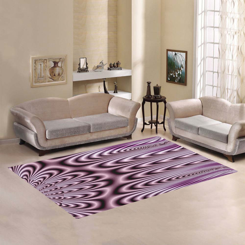 Soft Lilac Fractal Area Rug7'x5'