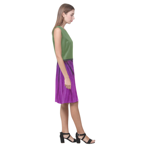 Cactus Pink and Purple Pansy Eos Women's Sleeveless Dress (Model D01)