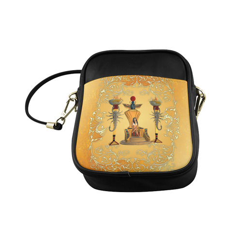 Beautidul egyptian women on a throne Sling Bag (Model 1627)