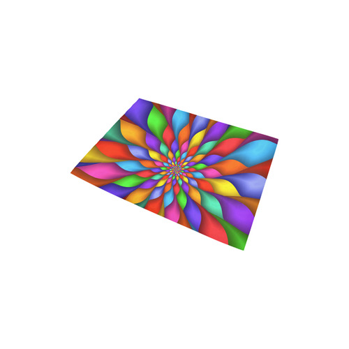 Psychedelic Rainbow Spiral Petals Fractal Area Rug 2'7"x 1'8‘’
