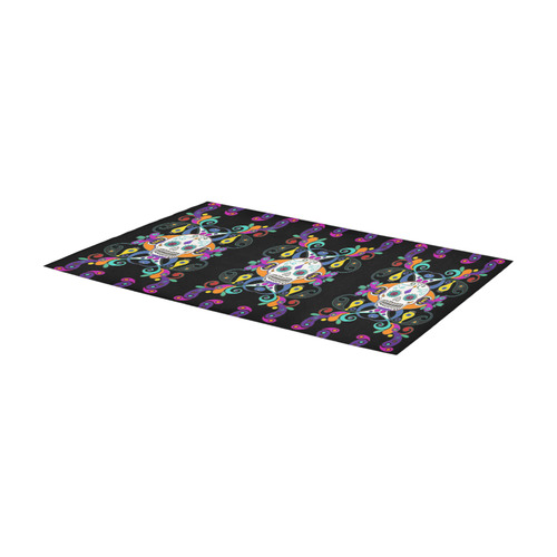 Día De Los Muertos Skulls Ornaments multicolored Area Rug 7'x3'3''