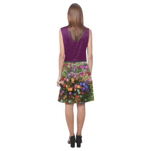 Blackberry and Colorful Pixel Garden Eos Women's Sleeveless Dress (Model D01)