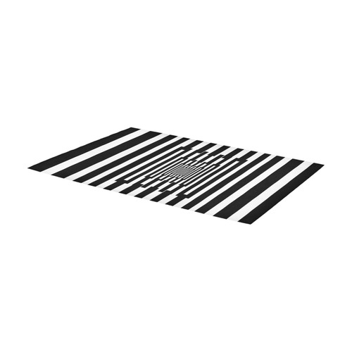 Graphical Stripes Black Area Rug 7'x3'3''