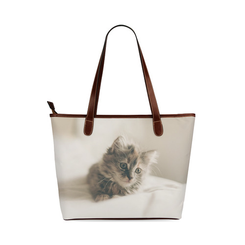 Lovely Sweet Little Cat Kitten Kitty Pet Shoulder Tote Bag (Model 1646)