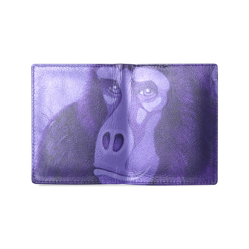 Violet Gorilla Men's Leather Wallet (Model 1612)