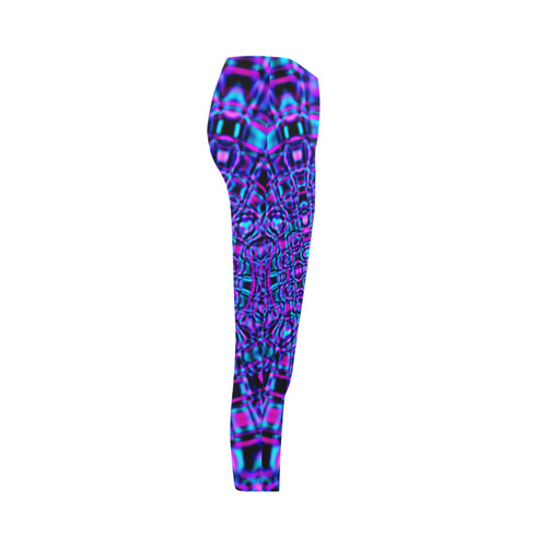 Fractal Gems Sapphire Blue Capri Legging (Model L02)