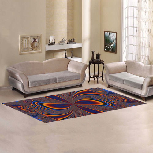 Bright Orange And Blue Fractal Butterfly Area Rug 9'6''x3'3''