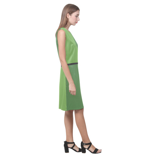 Hippie Green and Kiwi Eos Women's Sleeveless Dress (Model D01)