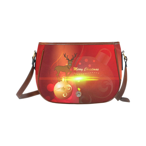 christmas design with reindeer Saddle Bag/Small (Model 1649) Full Customization