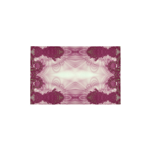 Maroon and White Lace Fractal Abstract Area Rug 2'7"x 1'8‘’
