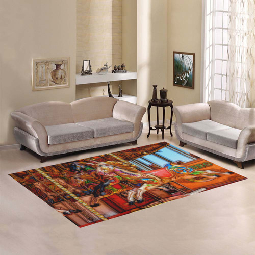 Have a ride on the merry-go-round Area Rug7'x5'