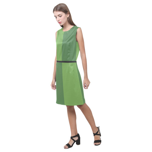 Hippie Green and Kiwi Eos Women's Sleeveless Dress (Model D01)