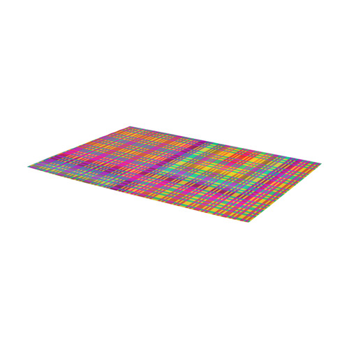 Rainbow Tartan Area Rug 7'x3'3''