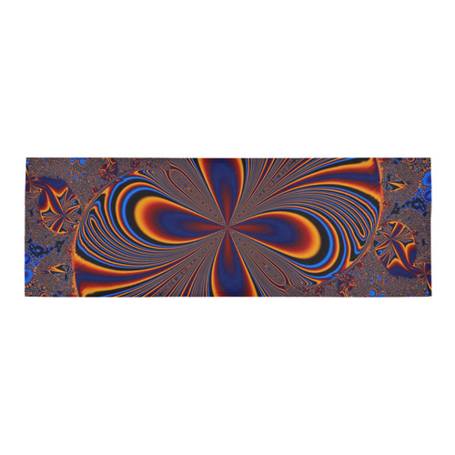 Bright Orange And Blue Fractal Butterfly Area Rug 9'6''x3'3''