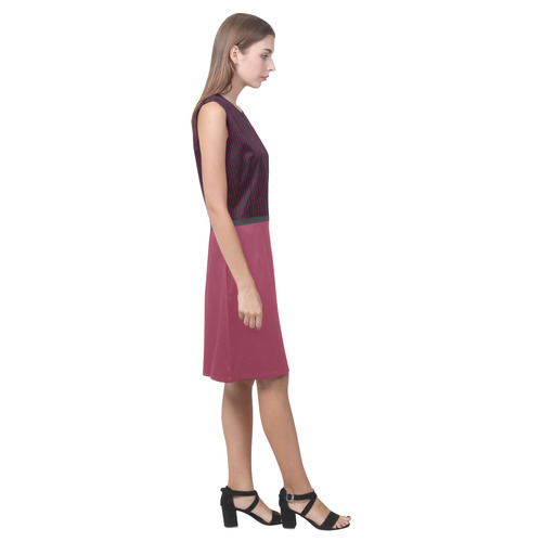 Anemone Stripe and Valentine Eos Women's Sleeveless Dress (Model D01)