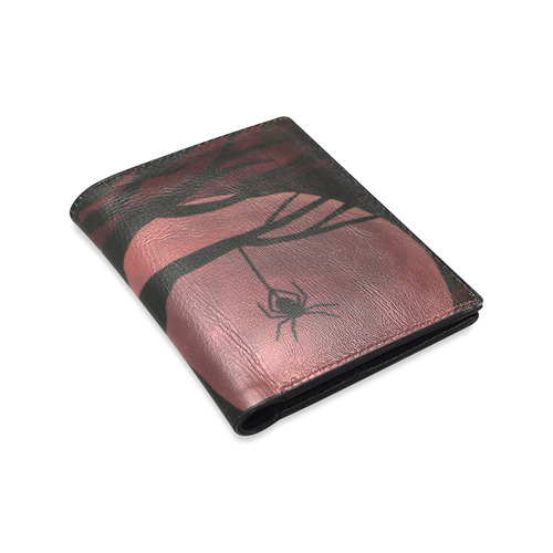 Spooky Spider Tree Men's Leather Wallet (Model 1612)