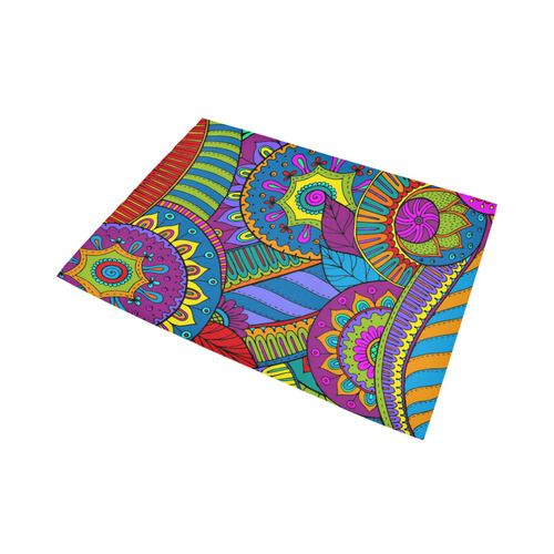 Pop Art PAISLEY Ornaments Pattern multicolored Area Rug7'x5'