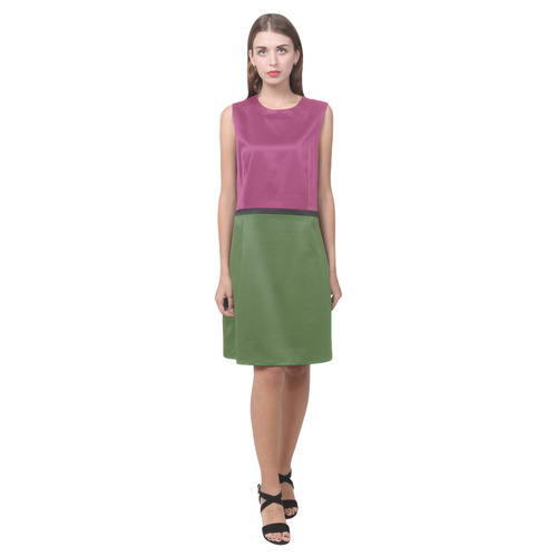 Cactus Flower and Cactus Eos Women's Sleeveless Dress (Model D01)