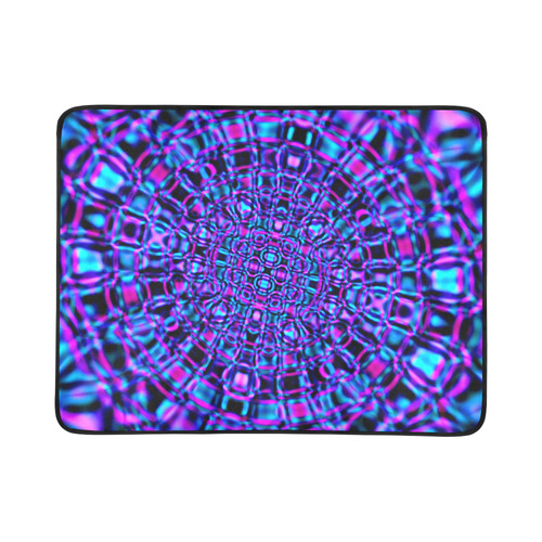 Fractal Gems Sapphire Blue Beach Mat 78"x 60"