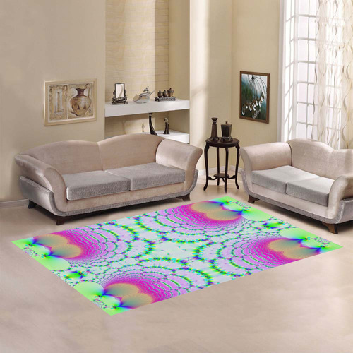 Gypsy Boho Tie-Dyed Lace Fractal Abstract Area Rug7'x5'