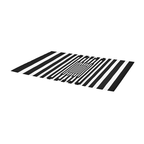 Graphical Stripes Black Area Rug 9'6''x3'3''