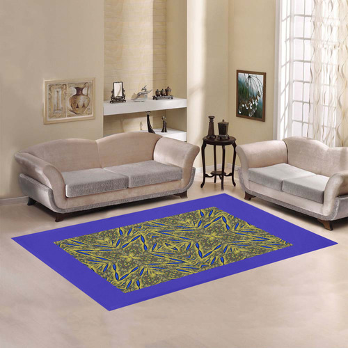 Peacock Feathers Abstract 2 Area Rug7'x5'