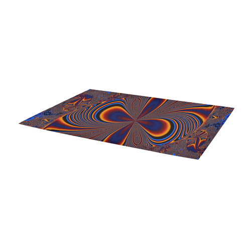 Bright Orange And Blue Fractal Butterfly Area Rug 9'6''x3'3''