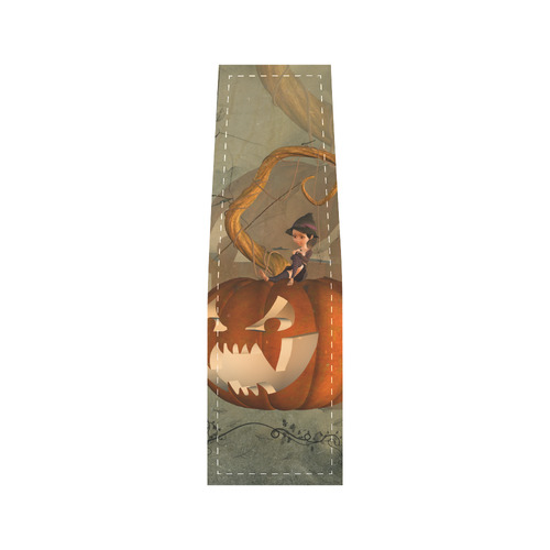 Halloween, funny pumpkin with witch Saddle Bag/Small (Model 1649) Full Customization