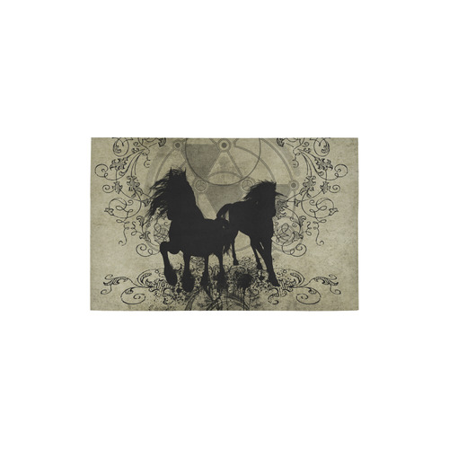 Beautiful horses, solhouette in black Area Rug 2'7"x 1'8‘’