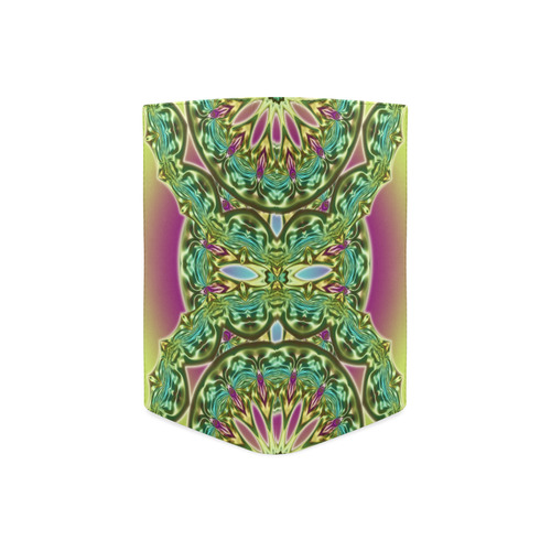 One and two half MANDALA green magenta cyan Women's Leather Wallet (Model 1611)