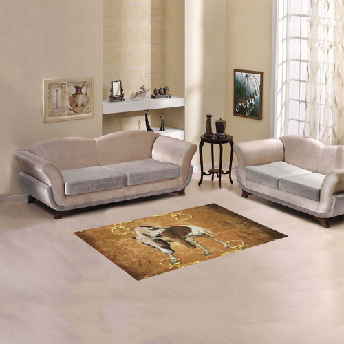 Brown horse with floral elements Area Rug 2'7"x 1'8‘’