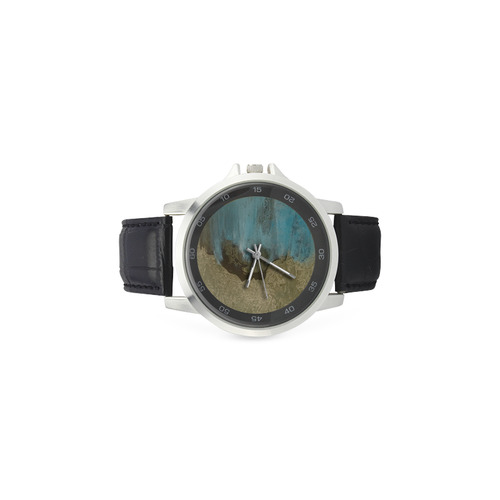 Europa watch Unisex Stainless Steel Leather Strap Watch(Model 202)