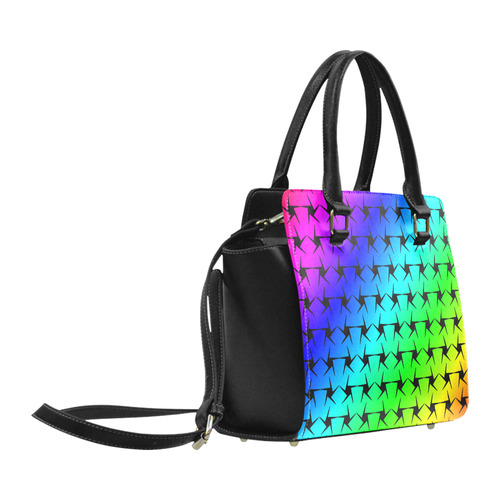 Colorful Black Star Classic Shoulder Handbag (Model 1653)