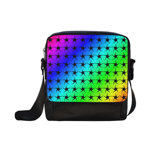 Colorful Black Star Crossbody Nylon Bags (Model 1633)